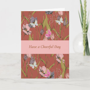 Carte Conception florale joyeuse pour les aînés à la mai