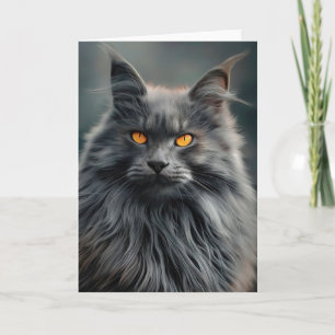 Carte Conception majestueuse de portraits de chats long-