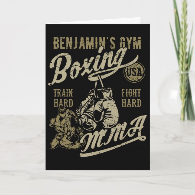 Carte Conception rétro de gym de Benjamin pour le nom (Devant)