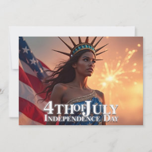 Carte Conception splendide du 4 juillet - Feux d'artific