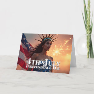 Carte Conception splendide du 4 juillet - Feux d'artific