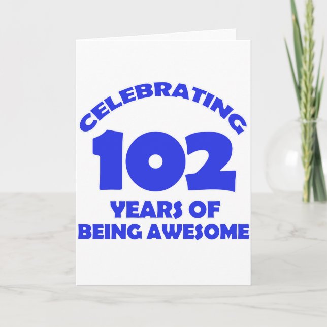 Carte conceptions d'anniversaire de 102 années (Devant)