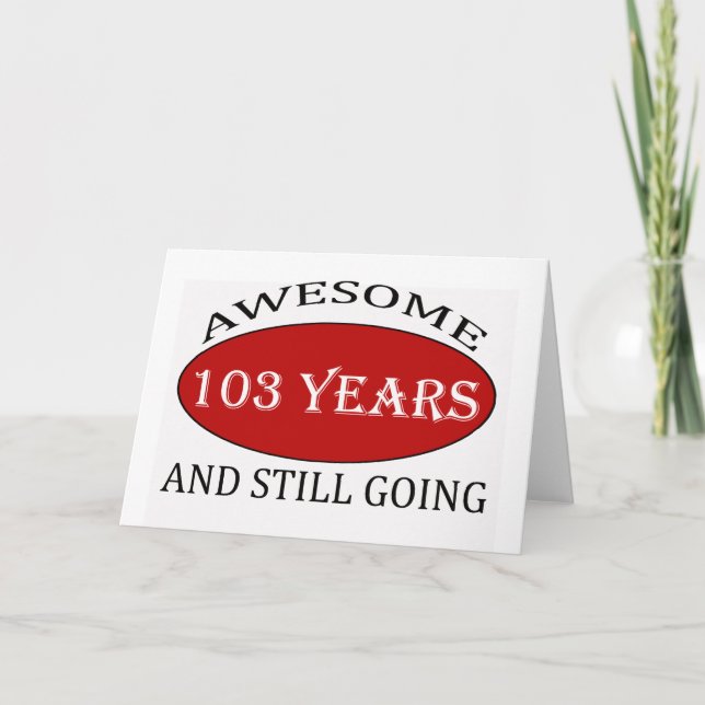Carte conceptions d'anniversaire de 103 années (Devant)