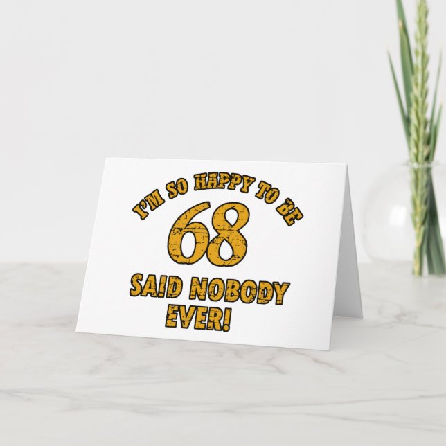 Carte conceptions d'anniversaire de 68 années (Devant)