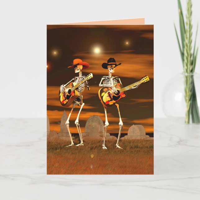 Carte Concert de squelette d'Halloween (Devant)