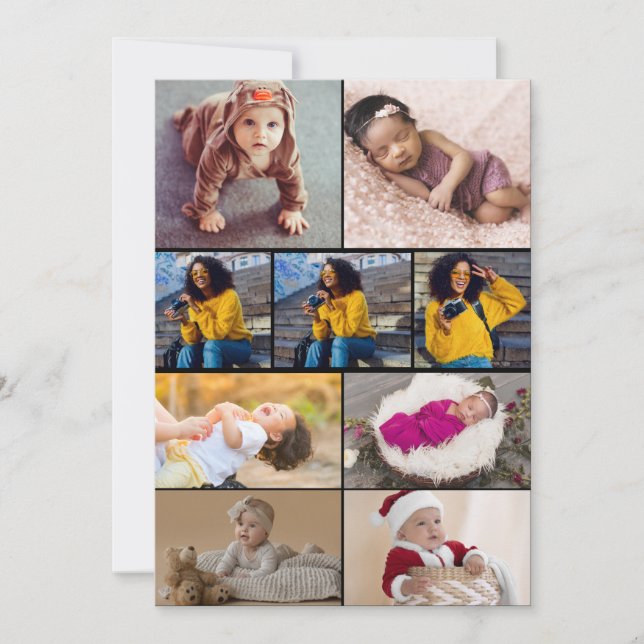 Carte Concevez votre propre collage de 9 photos (Devant)