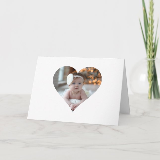 Carte Concevez votre propre photo en forme de coeur uniq (Devant)