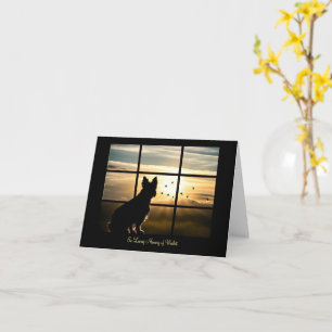 Carte Condoléances au coucher du soleil et aux oiseaux