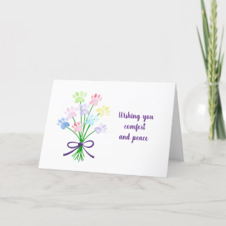 Carte Condoléances de perte de animal de compagnie patte