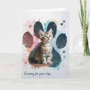 Carte Condoléances pour la perte d'un chaton tigré