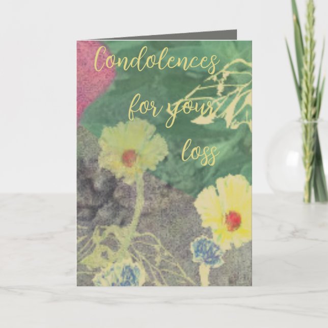 Carte Condolence Floral (Devant)