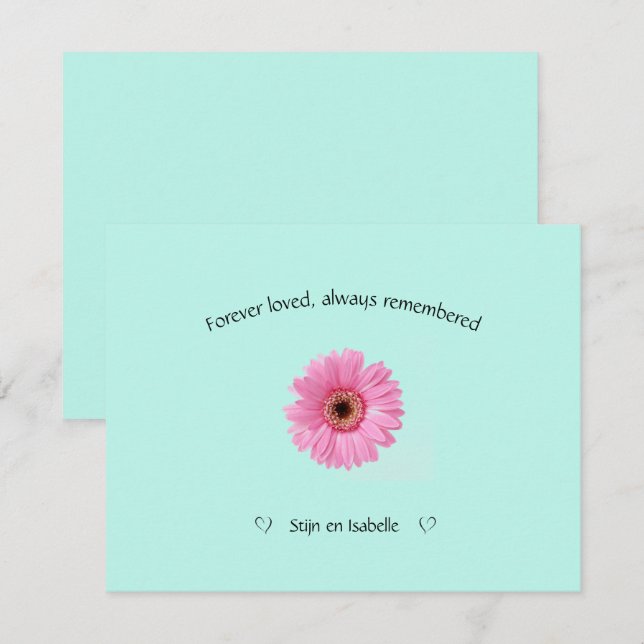 Carte condonleance avec fleur (Devant / Derrière)