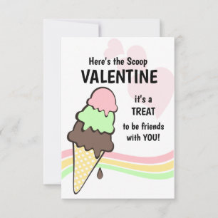 Carte Cone de crème glacée Saint-Valentin