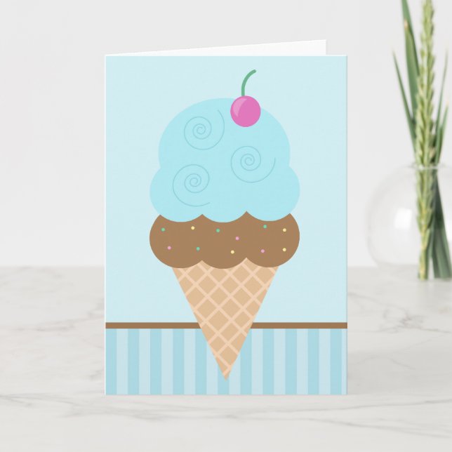 Carte Cone de glace bleue (Devant)