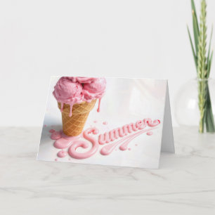 Carte Cône de glace d'anniversaire d'été fondant