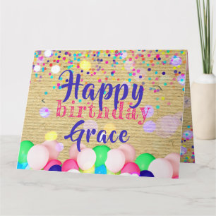 Carte Confetti Coloré Et Ballons Joyeux Anniversaire