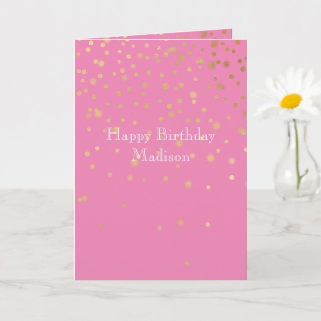 Carte Confetti en or rose (Petite plante)