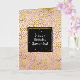 Carte Confetti Leopard Or Rose