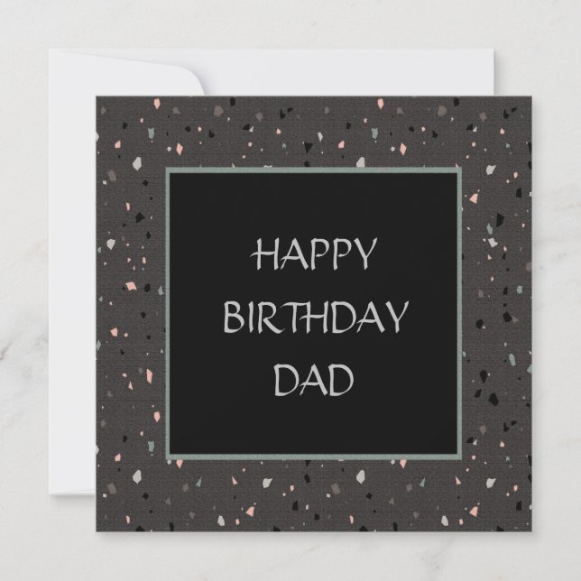 Carte confetti noir plaisir heureux anniversaire papa (Devant)