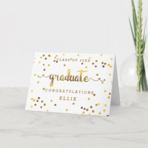 Carte Confettis licenciés de feuille d'or de Faux