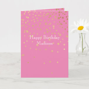 Carte Confettis Or Rose
