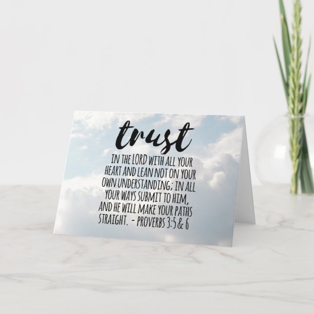 Carte Confiance dans les proverbes du Seigneur 3,5-6 (Devant)