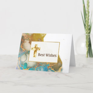 Carte Confirmation de l'aquarelle Turquoise Abstraite Go