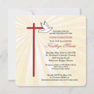 Carte Confirmation des rayons dorés de la colombe de la