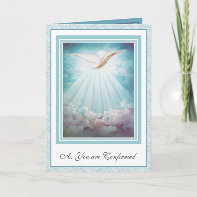 Carte Confirmation du sacrement Esprit Saint Dove religi (Devant)