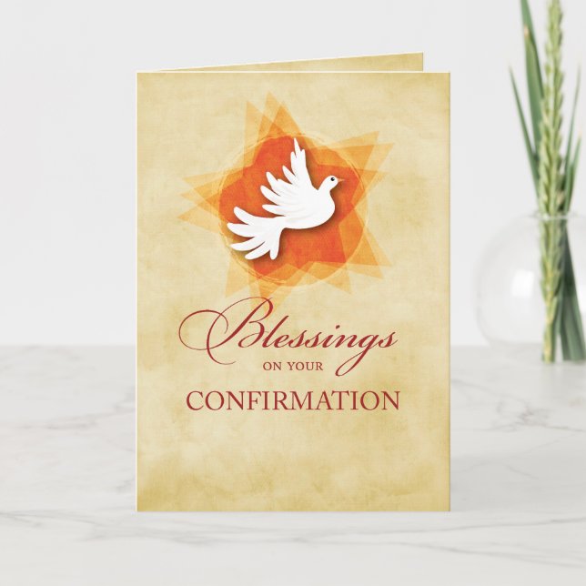 Carte Confirmation Félicitations Bénédictions Dove (Devant)
