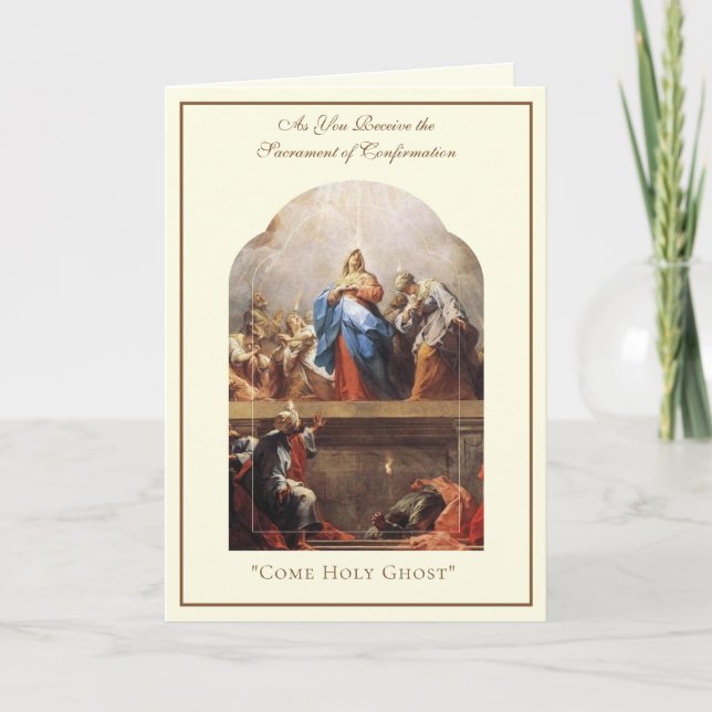 Carte Confirmation Saint-Esprit Pentecôte Vierge Marie   (Devant)