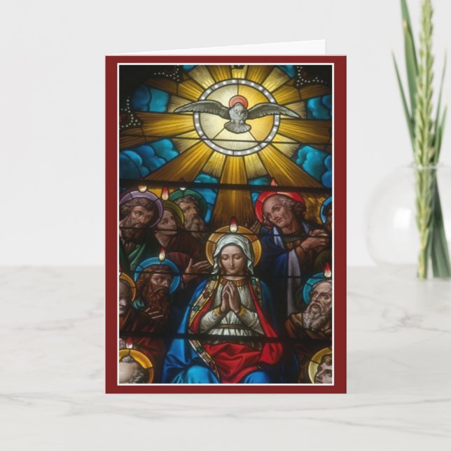 Carte Confirmation Saint-Esprit Vierge Marie Apôtres (Devant)