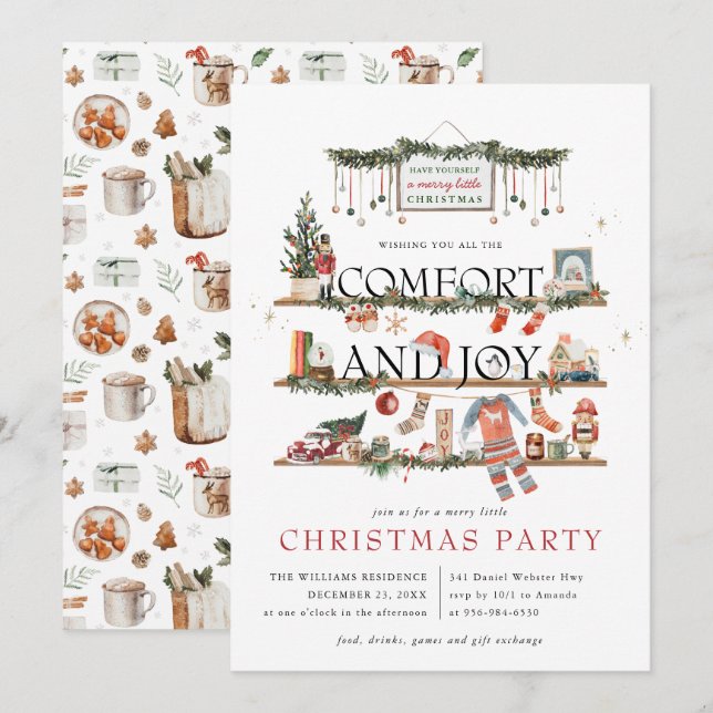 Carte Confort et joie | Joyeuse petite fête de Noël (Devant / Derrière)
