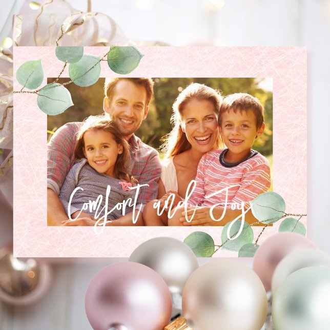 Carte Confort et joie Pastel Pink Airy Sweet Christmas (Créateur téléchargé)