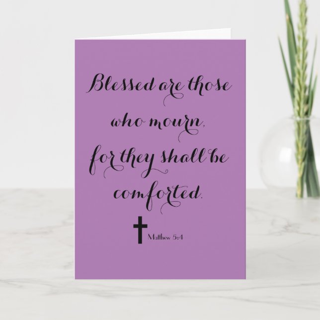 Carte Confort pour ceux qui pleurent, Bible Verse Sympat (Devant)