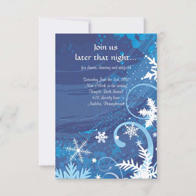 Carte CONGELÉE de partie de bat mitzvah de barre (Devant)