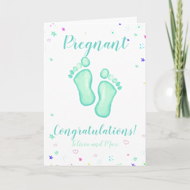 Carte Congratations pregnant customizable registrements (Devant)