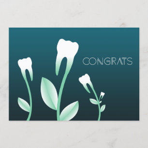 Carte CONGRATS dents à fleurs
