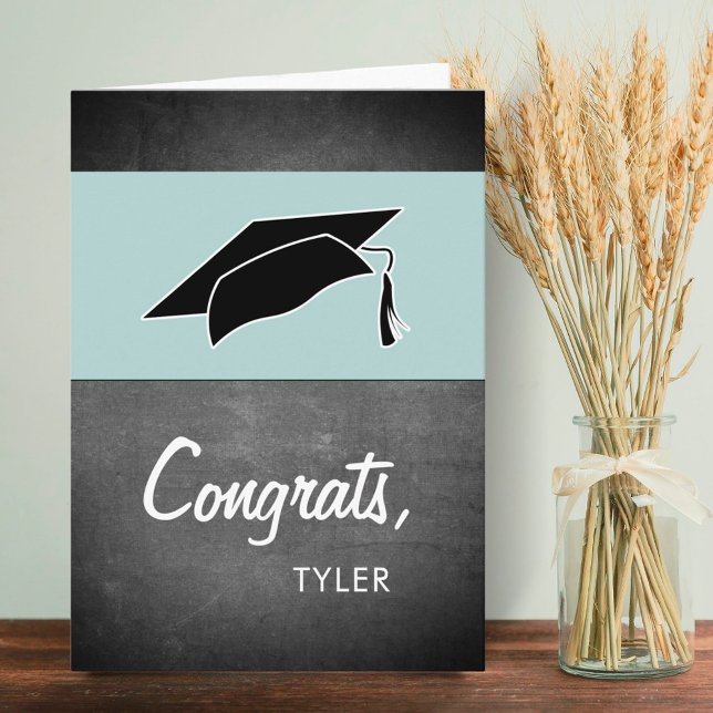 Carte Congrats Modernes Chalkboard Graduation (Créateur téléchargé)