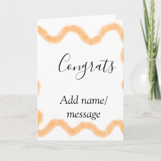 Carte Congrats orange spiral Spanish border boho retro n