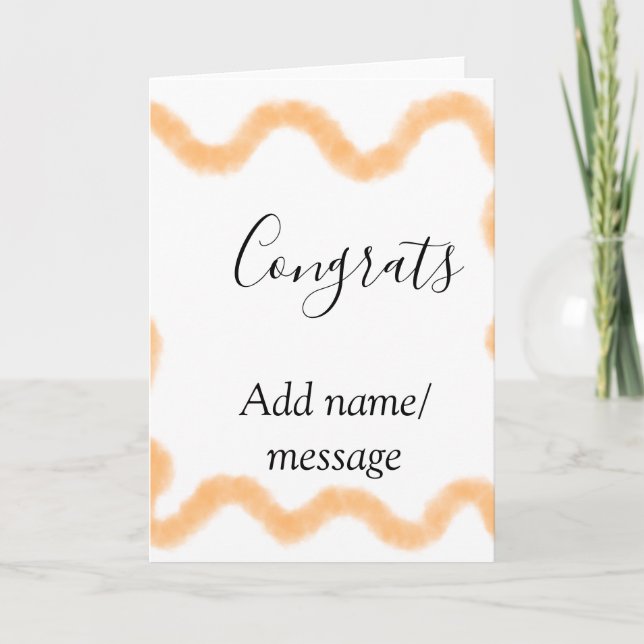 Carte Congrats orange spiral Spanish border boho retro n (Devant)