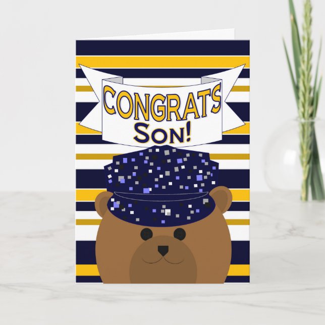 Carte Congrats - service actif de marine - fils (Devant)