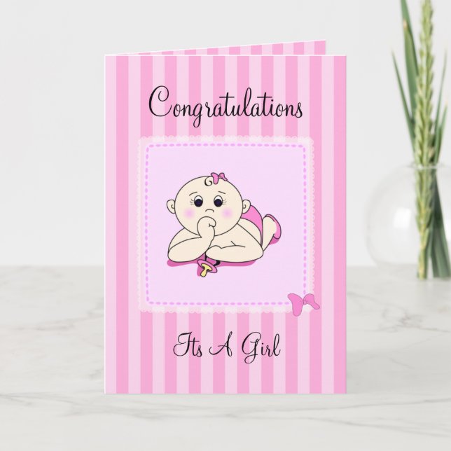 Carte Congrats son une fille - personnalisable (Devant)