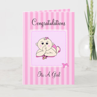 Carte Congrats son une fille - personnalisable