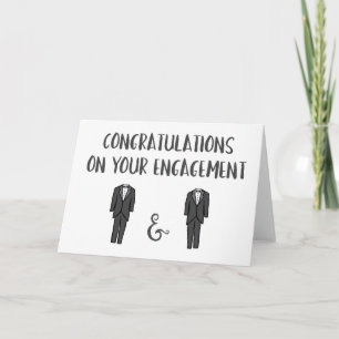 Carte Congrats sur votre fiançailles - couple gai