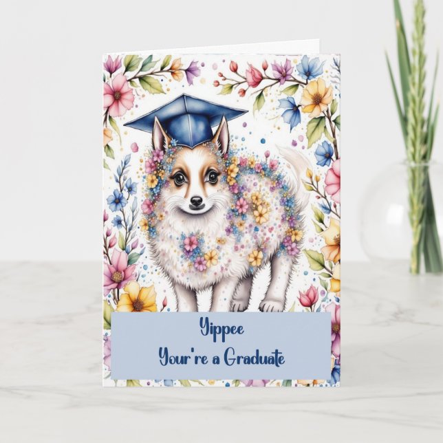 Carte Congratulations 8th Grade Graduate with Dog (Devant)
