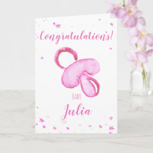 Carte Congratulations a baby girl customizable nam