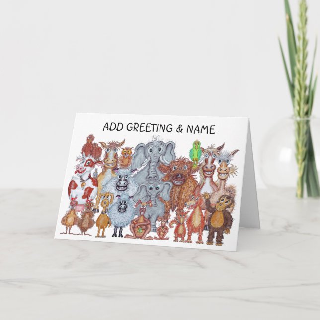 Carte Congratulations Caricature Animals  Card (Devant)
