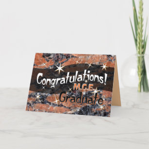 Carte Congratulations M.C.E. Graduate Orange and Black
