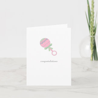 Carte Congratulations New Baby Shower Card Baby Rattle